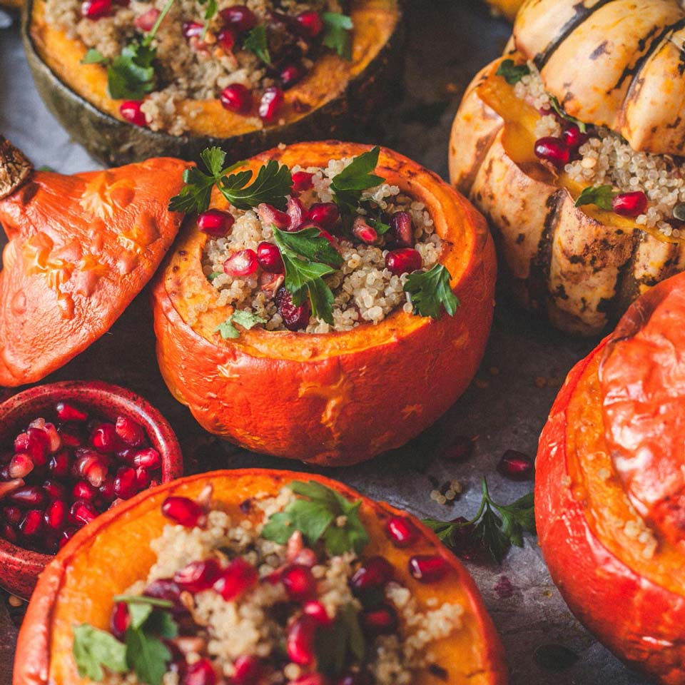 Quinoa Stuffed Roasted Pumpkins - not just a Halloween favourite ...