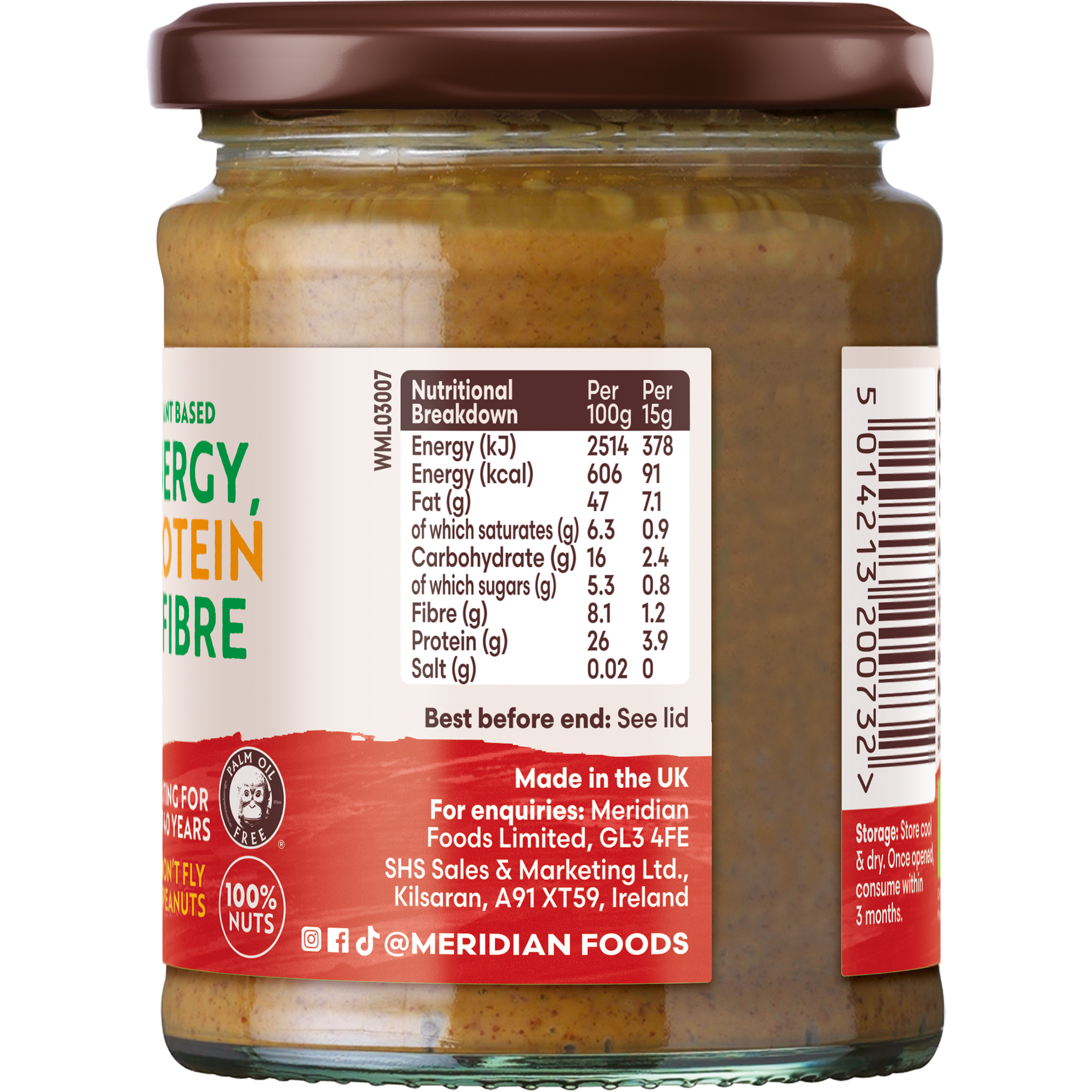 Organic Crunchy Peanut Butter 280g