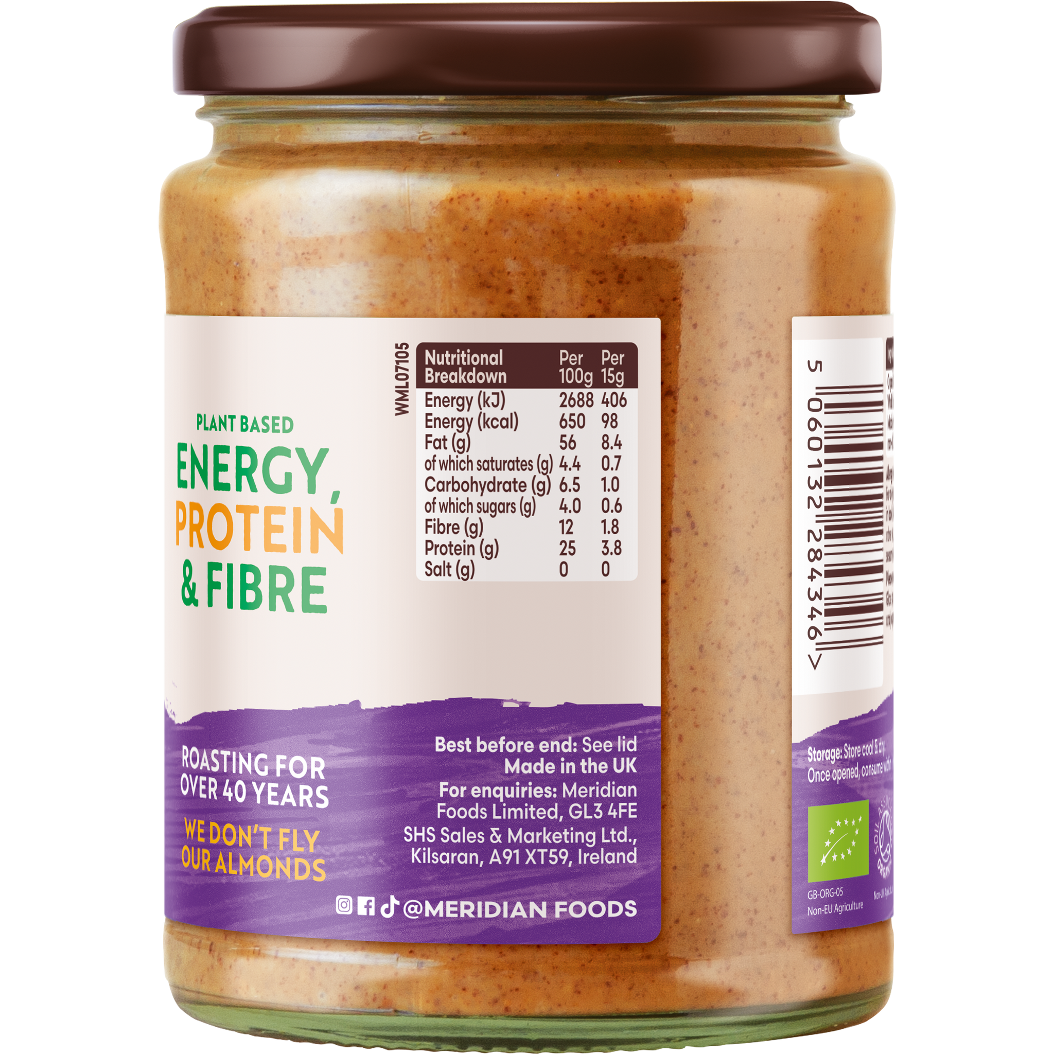 Organic Smooth Almond Butter 470g