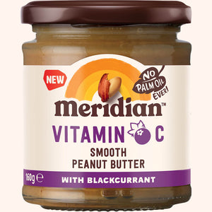 Meridian Vitamin C Smooth Peanut Butter 160g Jar with Blackcurrant