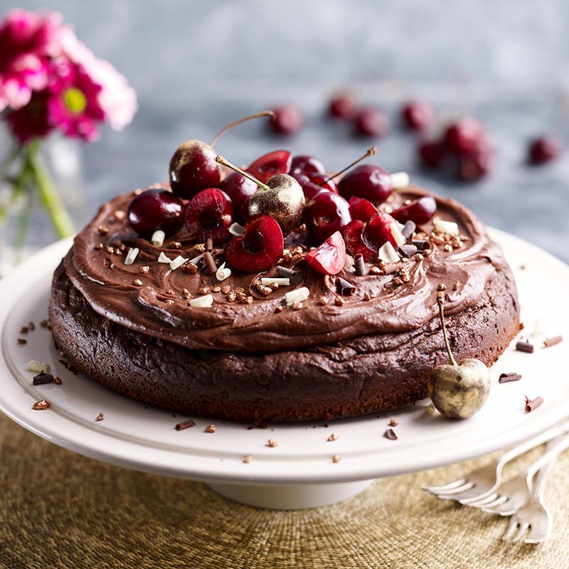 Vegan chocolate cake with almond butter